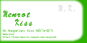 menrot kiss business card
